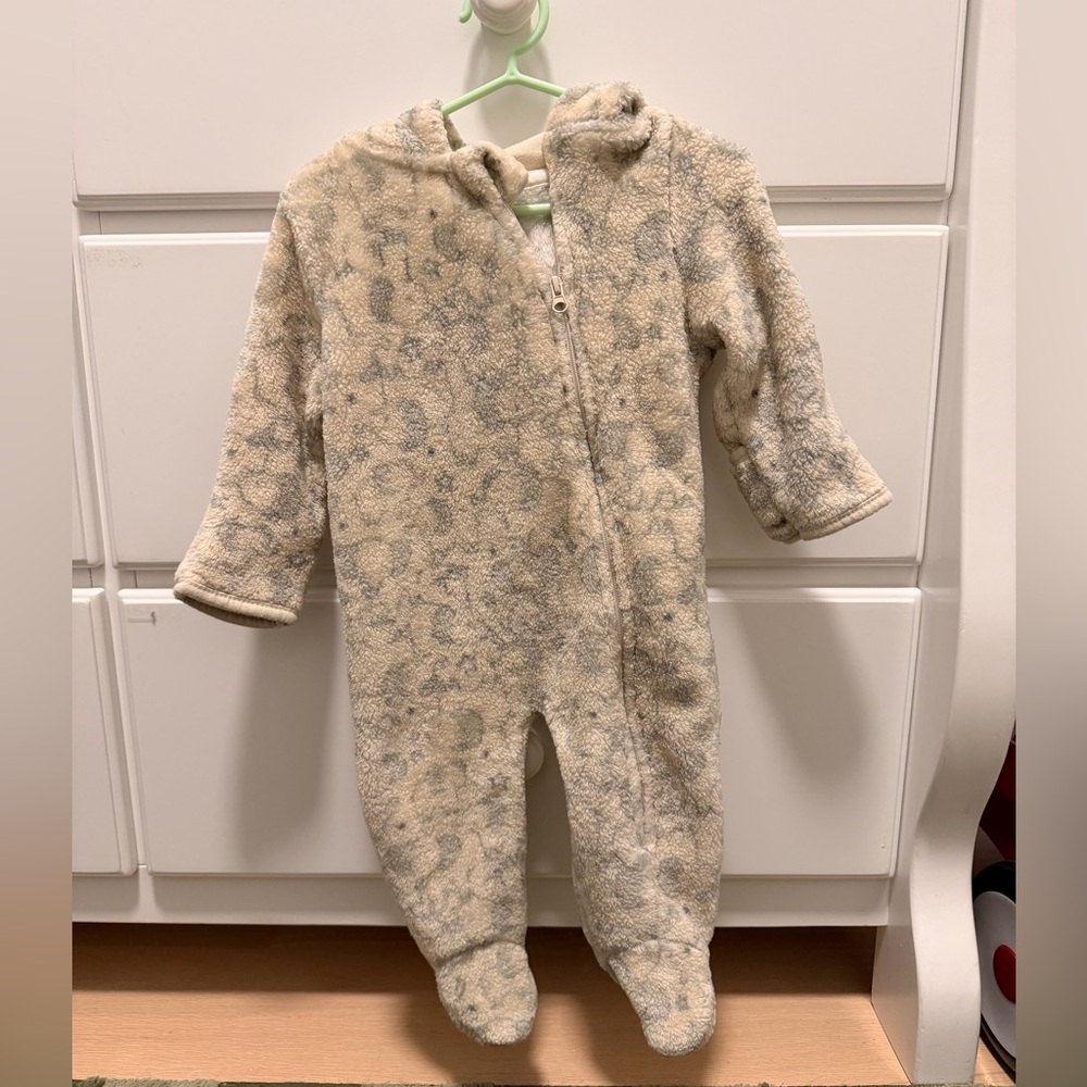 Carter's Cream and Gray Kids One Piece Footie